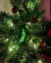 Christmas Pickle Ornament with Legend Card and velvet bag